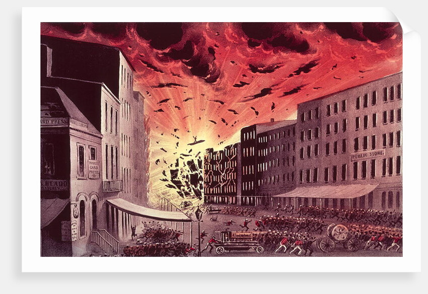 View of the Terrific Explosion at the Great Fire in New York, 19th July 1845 by N. and Ives J.M. Currier