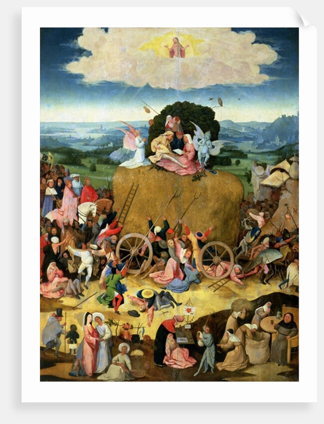The Haywain, central panel of the triptych, c.1500 by Hieronymus Bosch