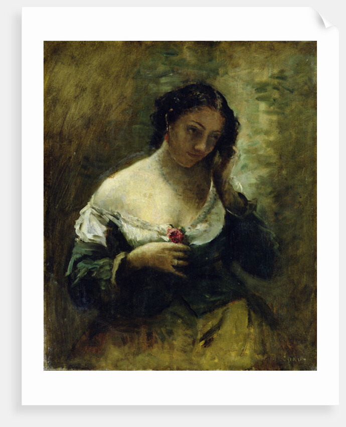 The Girl With The Rose, c.1865 by Jean Baptiste Camille Corot
