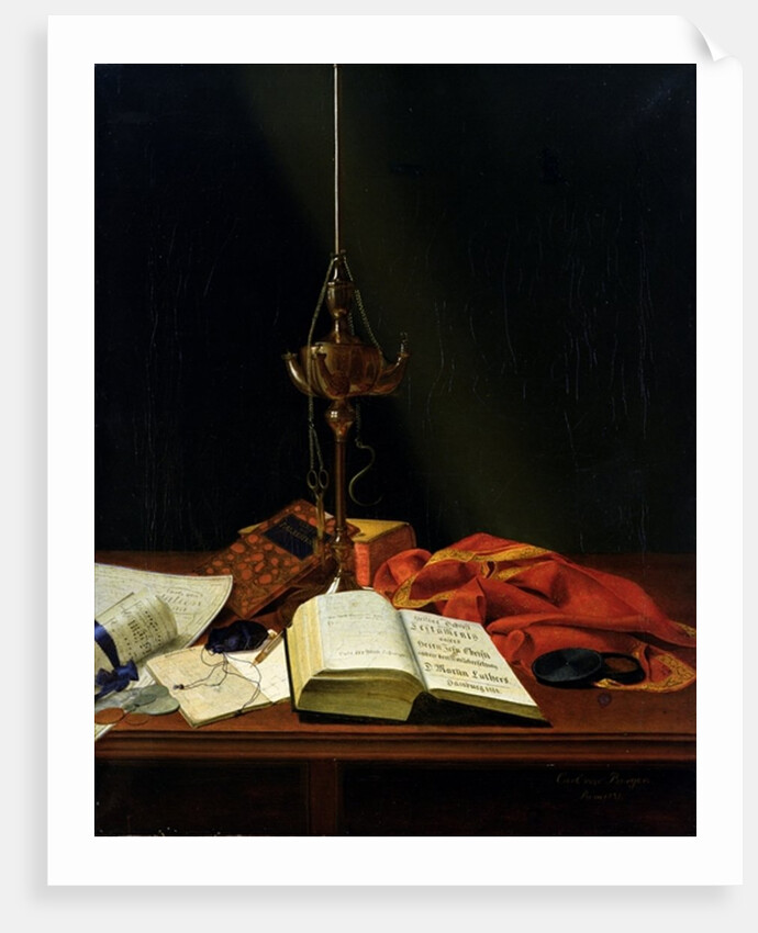 Still life with a Bible, 1821 by Karl von Bergen