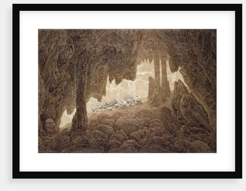 Skeleton in the cave by Caspar David Friedrich