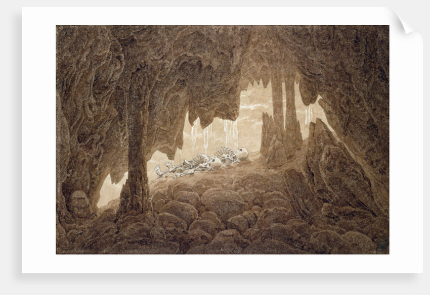 Skeleton in the cave by Caspar David Friedrich