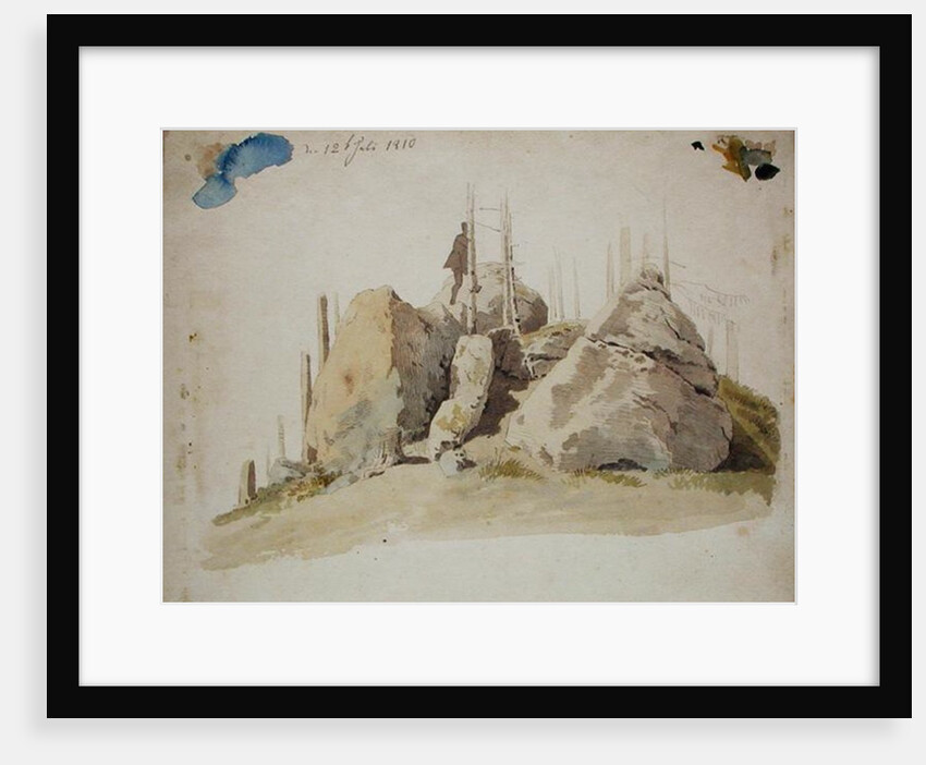 Rock and Tree: unfinished study, 12th July 1810 by Caspar David Friedrich
