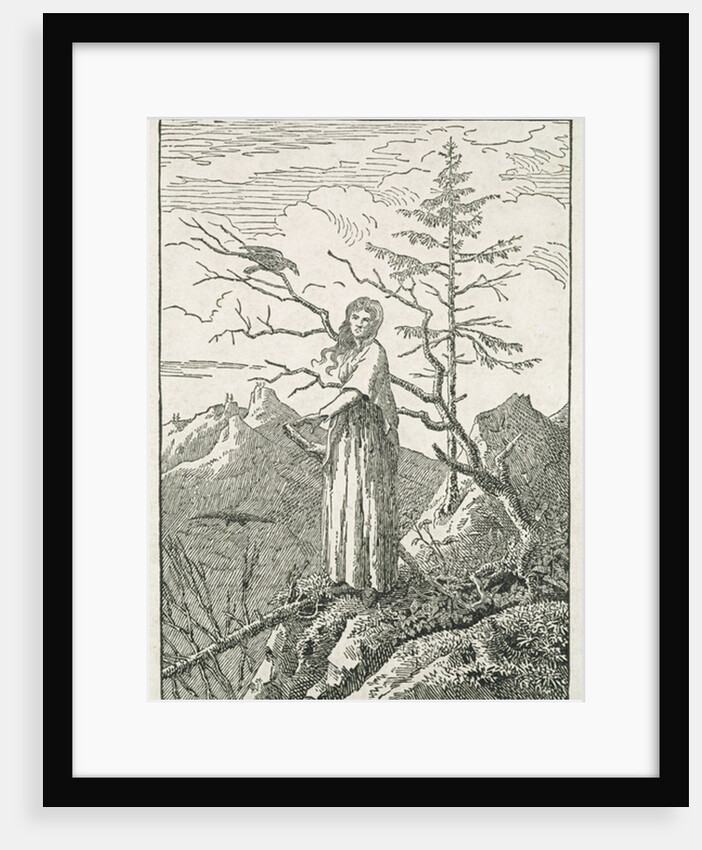 Woman with a Raven, on the Edge of a Precipice by Caspar David Friedrich