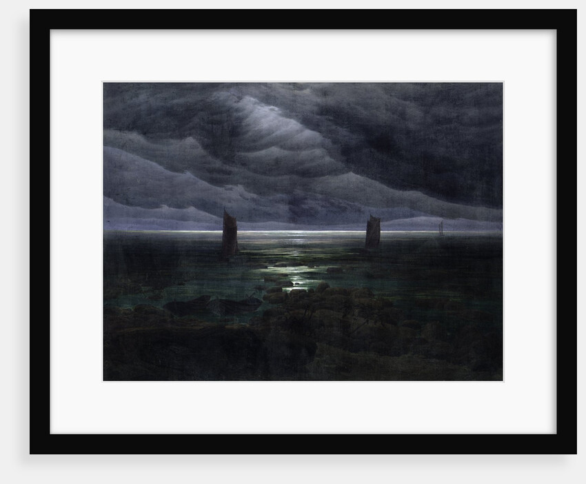 Sea shore in moonlight, 1835-36 by Caspar David Friedrich