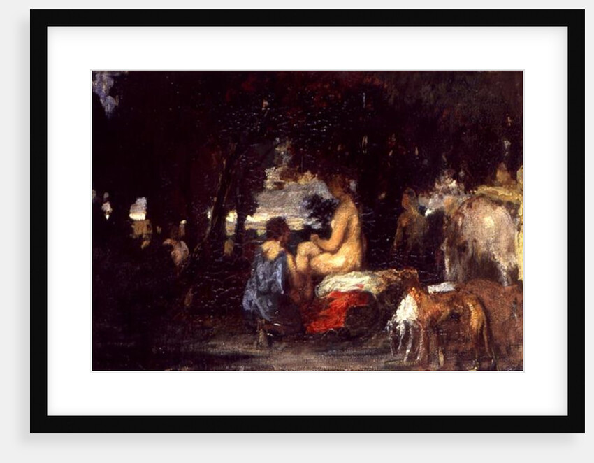 The Bath of Diana, a study for 'The Repose of Diana', 1863 by Hans von Marees