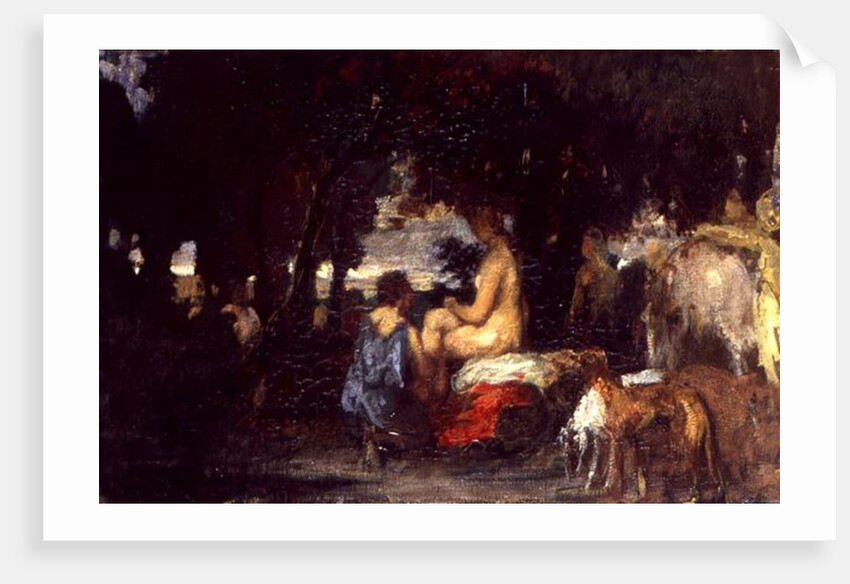 The Bath of Diana, a study for 'The Repose of Diana', 1863 by Hans von Marees