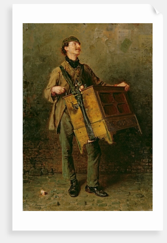The Hurdy-Gurdy Man, 1869 by Ludwig Knaus