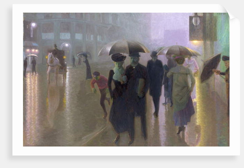 Street Scene in Rainy Weather by Julius von Ehren