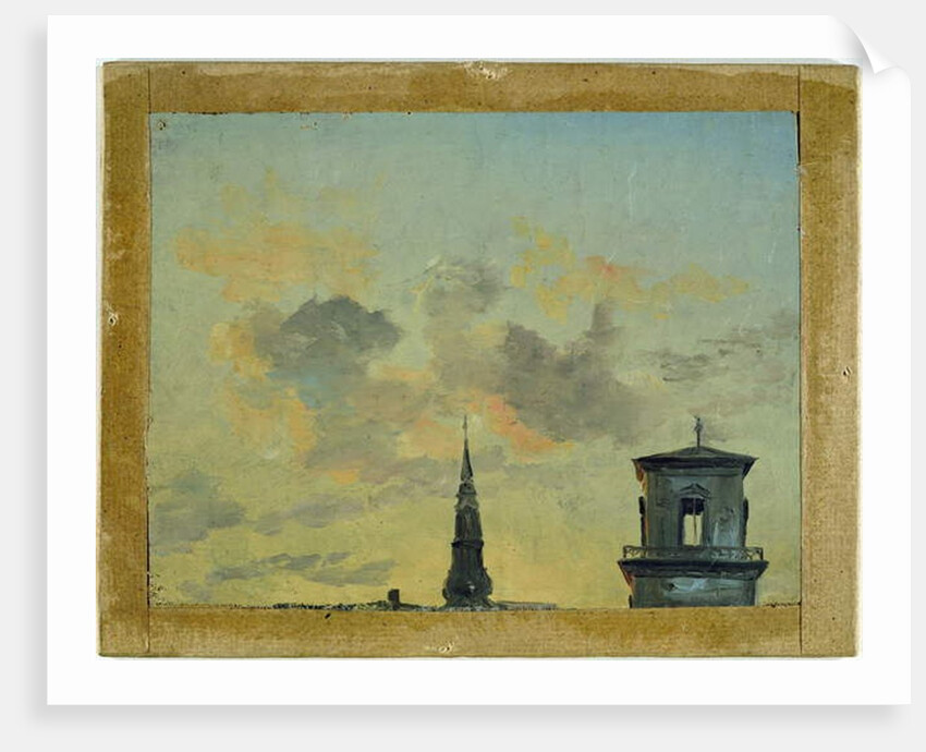 Two Towers in Copenhagen Against the Evening Sky by Johan Christian Dahl