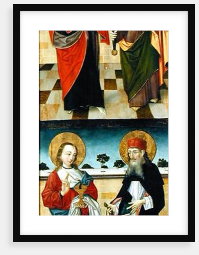 Reverse of a panel from an altarpiece depicting scenes from the Passion and saints by Master of the Luneburg Footwashers