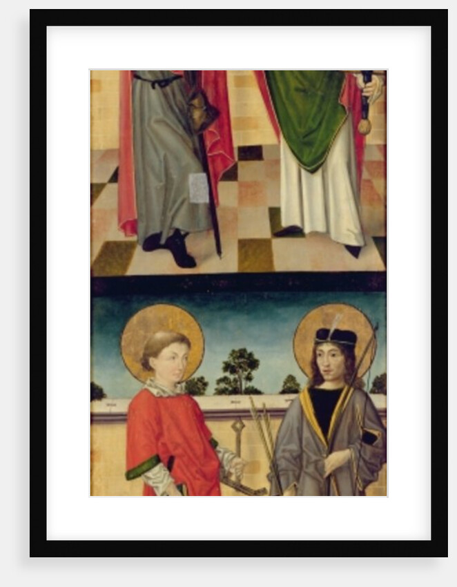 Reverse of a panel from an altarpiece depicting scenes from the Passion and Saints by Master of the Luneburg Footwashers
