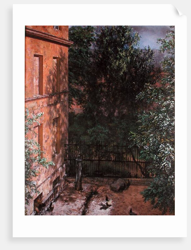 View of a Small Yard by Adolph Friedrich Erdmann von Menzel