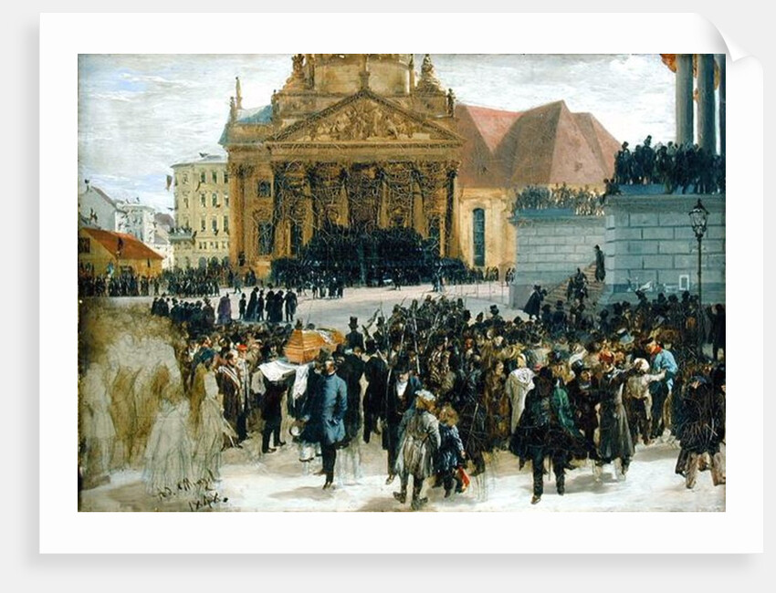 Victims of the March Revolution in Berlin Lying in State, 1848 by Adolph Friedrich Erdmann von Menzel