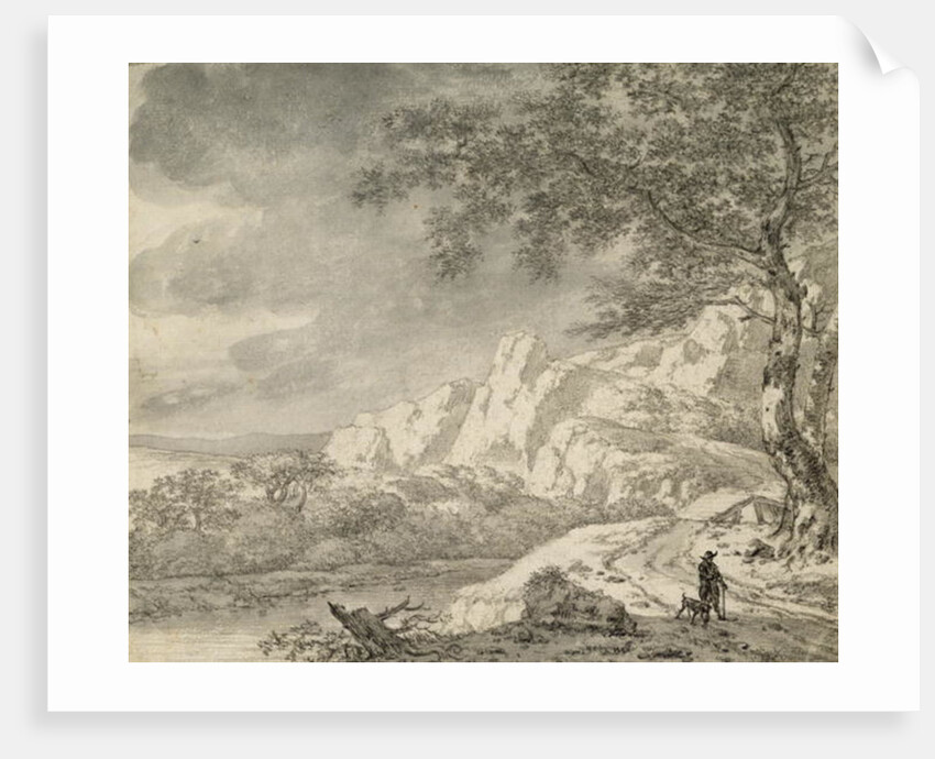 Mountainous Landscape with a Hiker by Herman Nauwincz