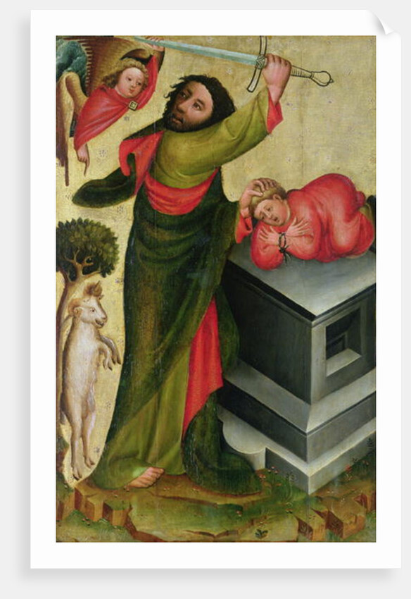 The Sacrifice of Isaac from the High Altar of St. Peter's in Hamburg, the Grabower Altar, 1383 by Master Bertram of Minden