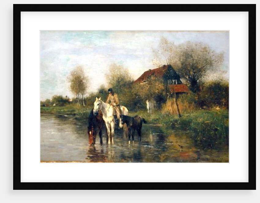Horses at Water, 1877 by Thomas Ludwig Herbst