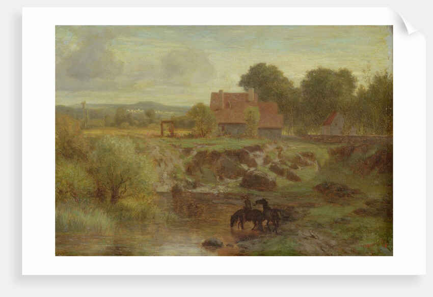 Horses Crossing a River in the Ile de France, 1855 by Peter Burnitz