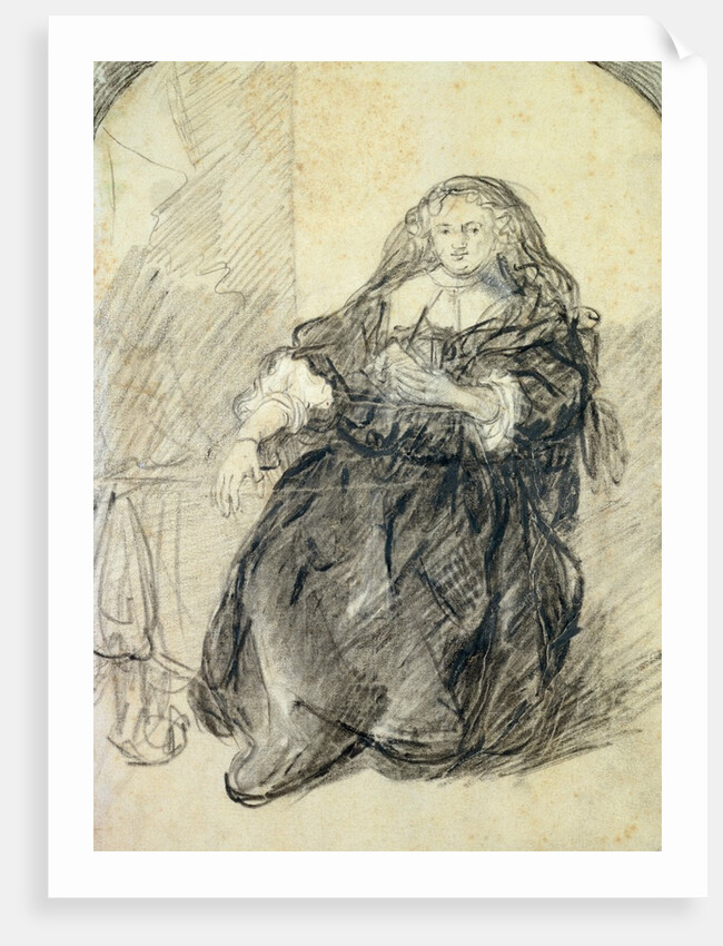 Seated Saskia with a letter in her left hand by Rembrandt Harmensz. van Rijn