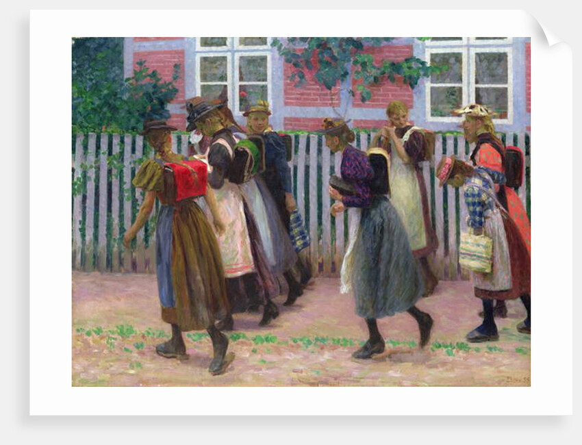 Girls on the way to School, 1899 by Julius August Friedrich Theodor von Ehren