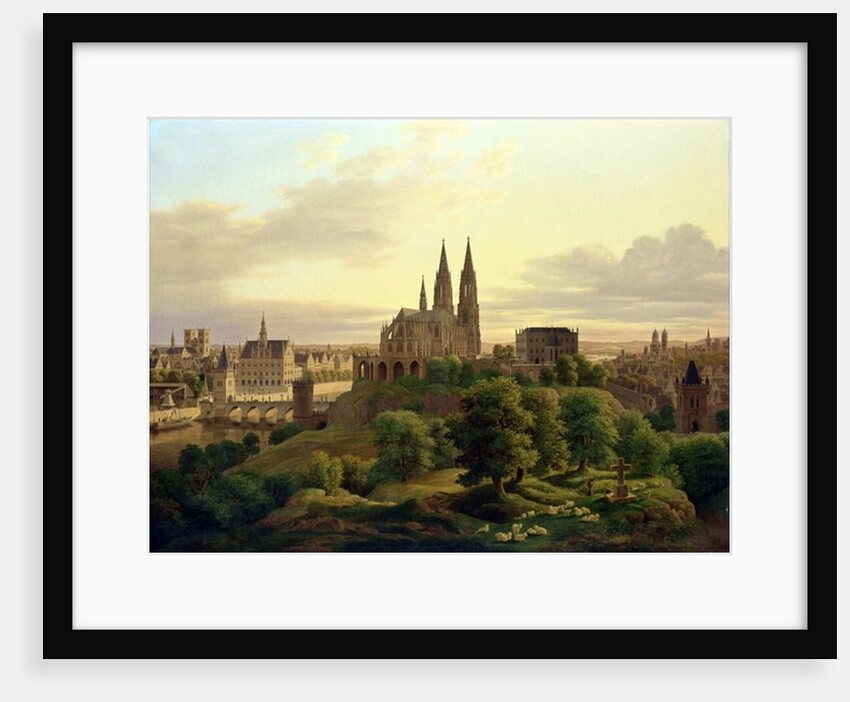 A Medieval Town in 1830, 1830 by Carl Georg Adolph Hasenpflug