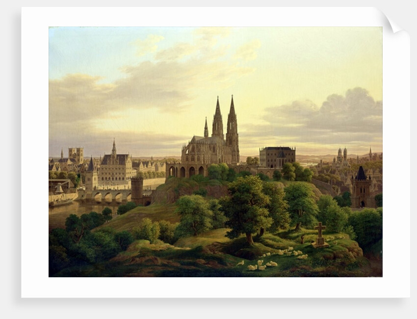 A Medieval Town in 1830, 1830 by Carl Georg Adolph Hasenpflug