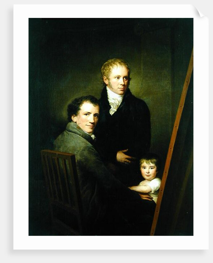 Self portrait with the Foster Daughter Lina Groger and the painter Heinrich Jakob Aldenrath, c.1801-15 by Friedrich Carl Groger