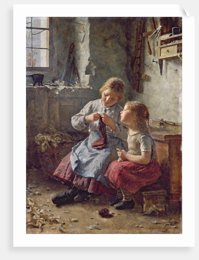 Knitting, 1891 by Simon Glucklich