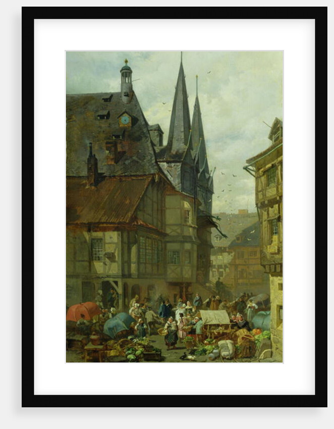The Marketplace in Wernigerode, 1861 by Charles Hoguet