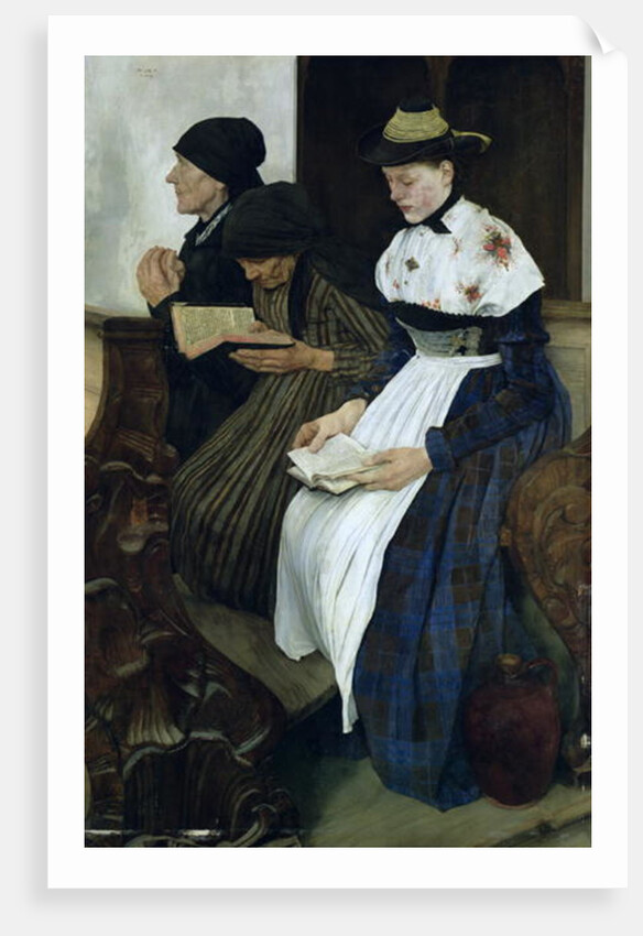 Three Women in Church by Wilhelm Maria Hubertus Leibl