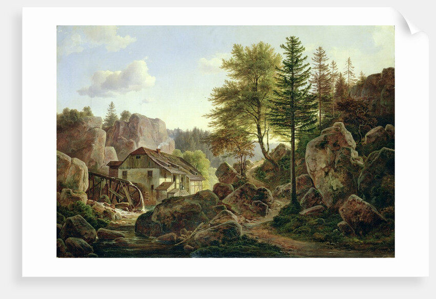 A Watermill in the Vosges near Ribanville, 1836 by Carl Morgenstern