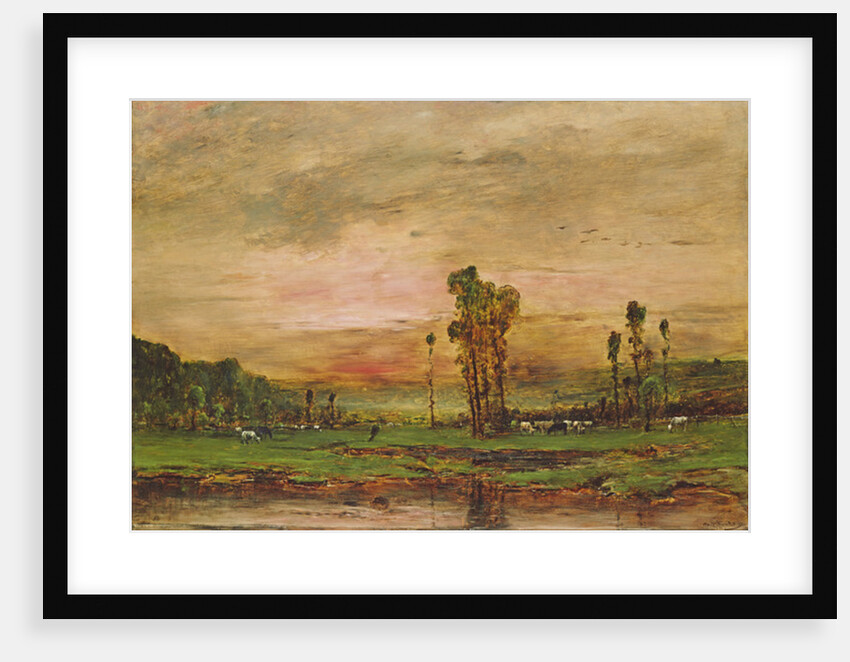 Evening Landscape with a Herd of Cattle near Jouy-en-Josas, 1881 by Mihaly Munkacsy