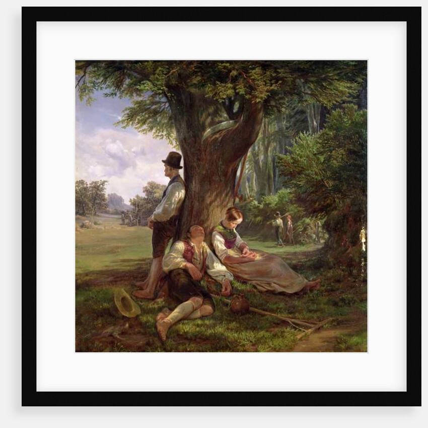 Peasants having a Siesta, 1841 by Hermann Kauffmann