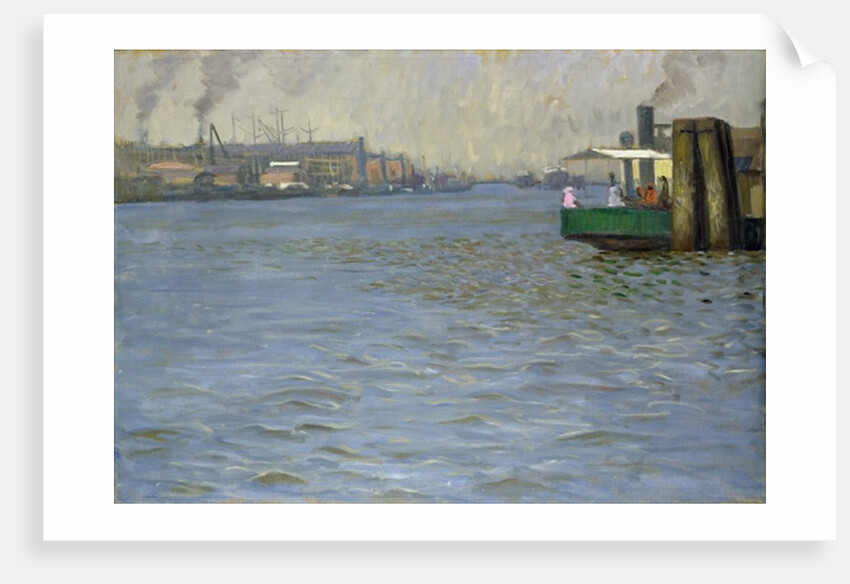 Sunday Atmosphere on the Elbe, St. Paul Landing Bridge, 1901 by Leopold Karl Walter von Kalckreuth