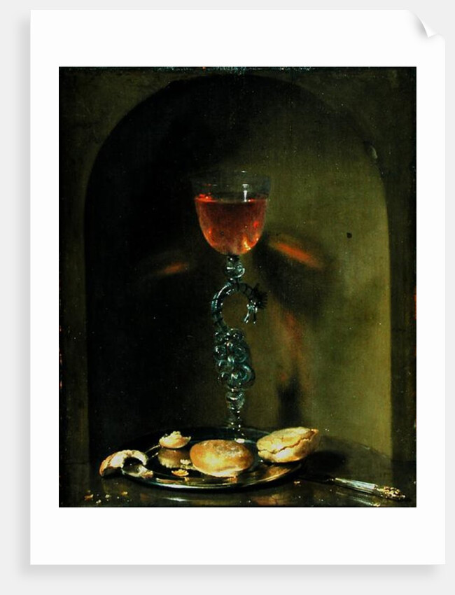 Still Life with Bread and Wine Glass by Isaac Luttichuys