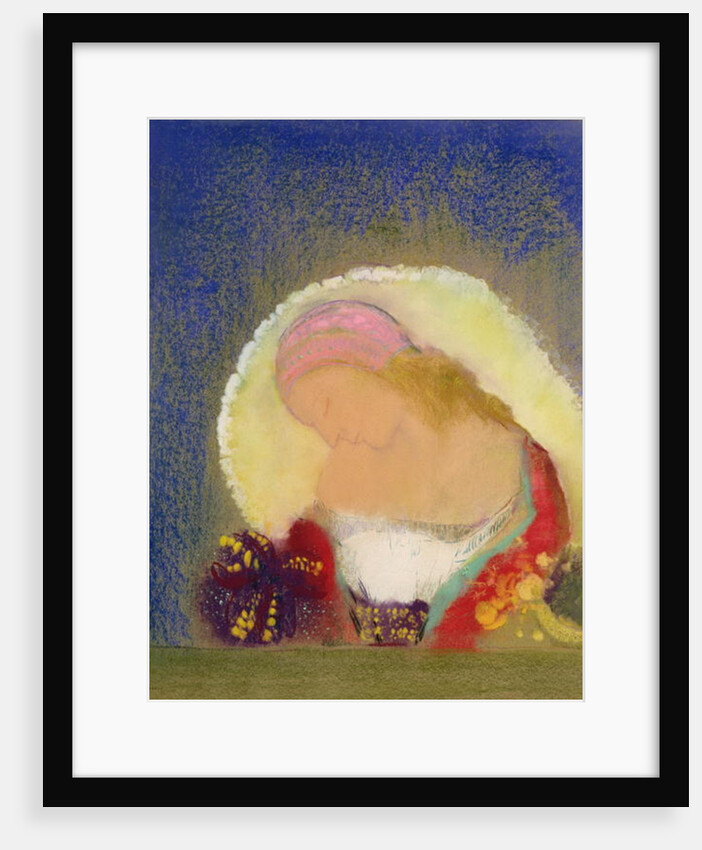 Profile of a Girl with Flowers, c.1900 by Odilon Redon