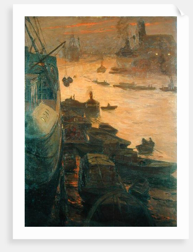 Hamburg Harbour by the Emperor's Quay, 1911 by Carlos Grethe