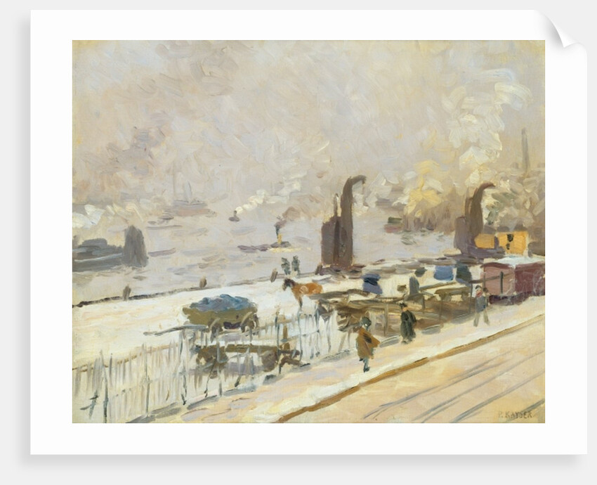 Hamburg Port in Winter, 1909 by Jean Paul Kayser