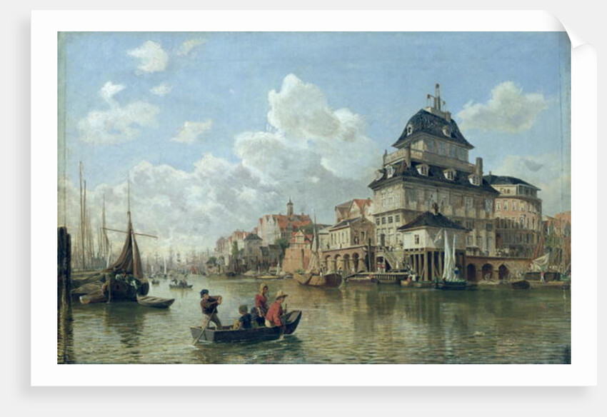 The Boat House at Hamburg Harbour, 1850 by Valentin Ruths