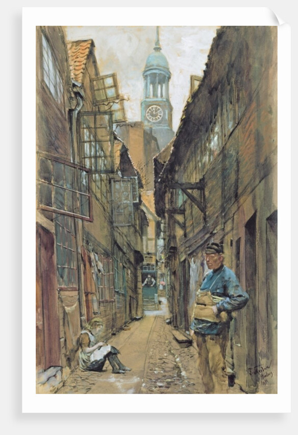 A Back Alley in Hamburg by Franz Skarbina