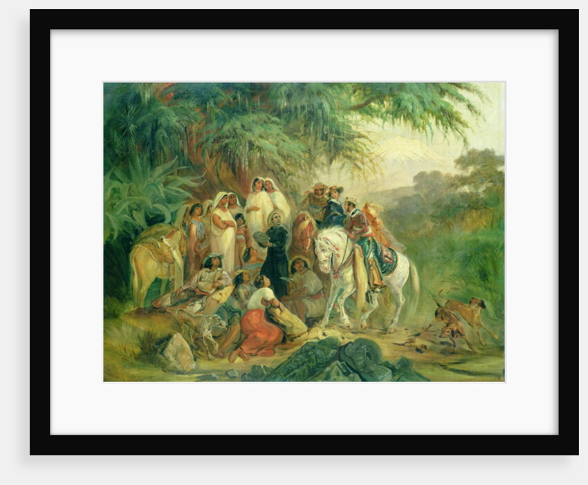 Folk scene in Pico de Orizaba, Mexico by Johann Moritz Rugendas