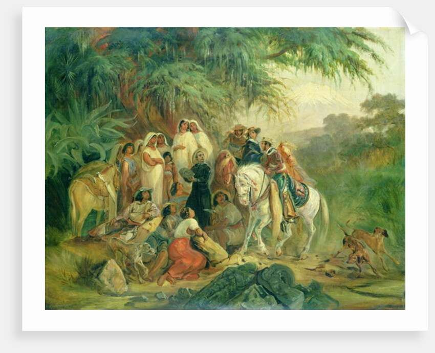 Folk scene in Pico de Orizaba, Mexico by Johann Moritz Rugendas