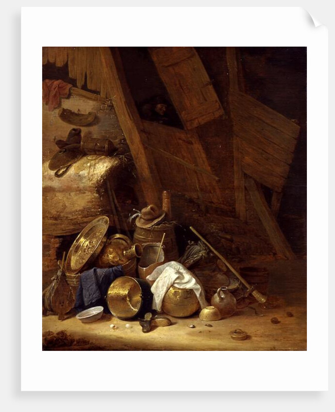 Still Life inside a Barn, 1634 by Herman the Younger Saftleven