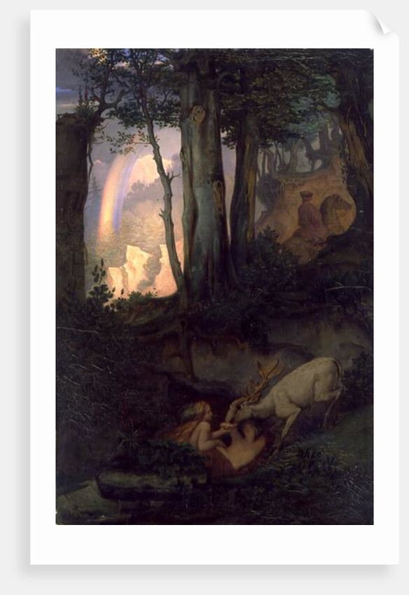 Waternymphs watering a stag, c.1844-47 by Moritz Ludwig von Schwind