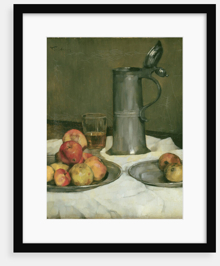 Still life with apples and pewter jug, 1878 by Heinrich Wilhelm Truebner