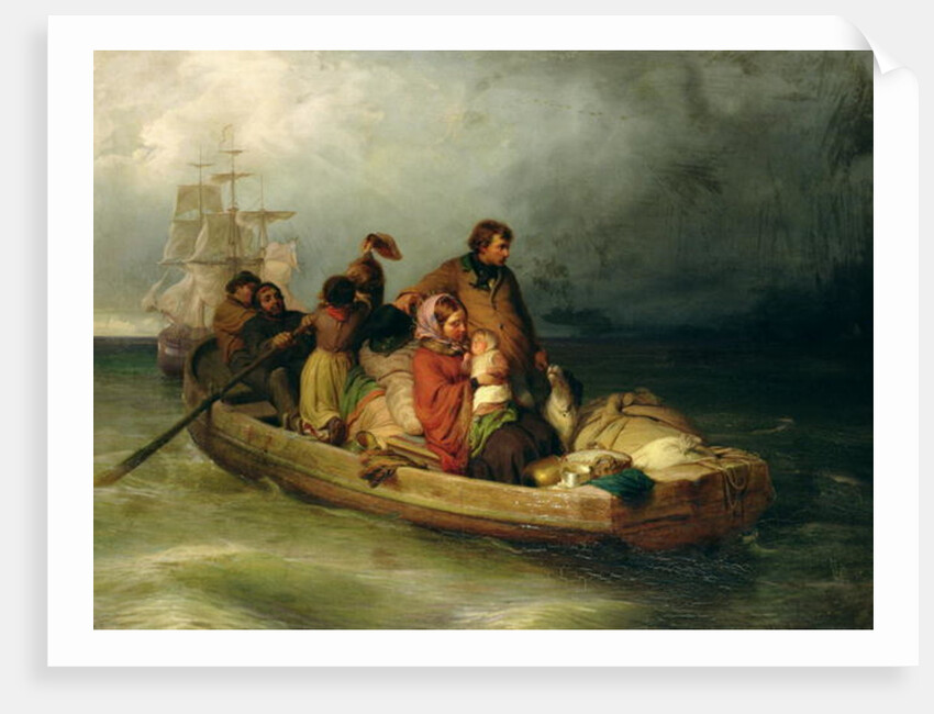 Emigrant passengers on board, 1851 by Felix Schlesinger