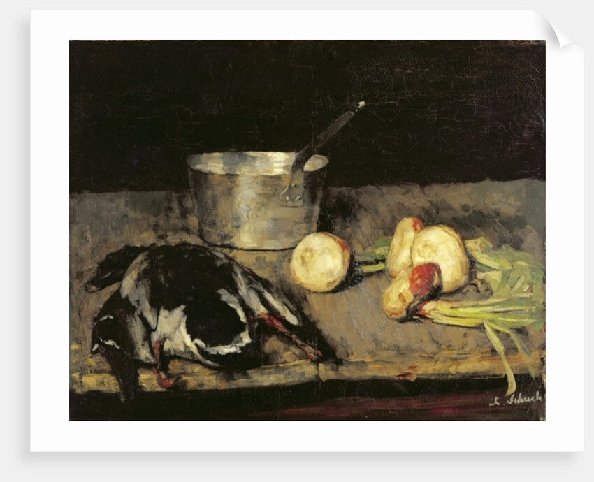 Still life with casserole and wild duck, 1885 by Carl Schuch