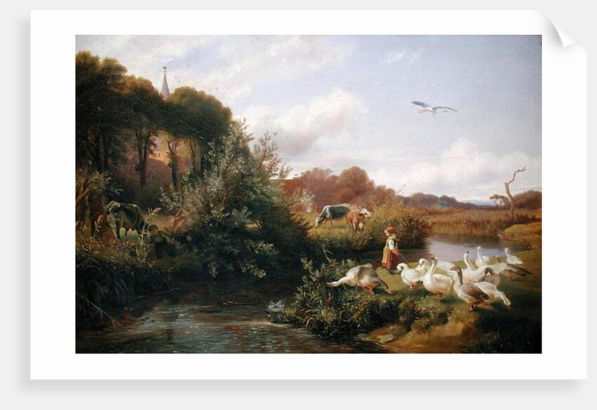 Geese Grazing near Rahlstedt by Otto Speckter