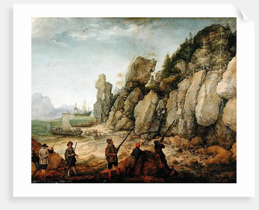 Detail of Wild goat hunting on the coast, 1620 by Adam Willaerts