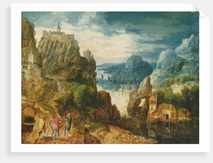 Mountainous Landscape with the Road to Emmaus, 1597 by Lucas van Valckenborch